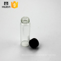 5ml 20ml custom design small glass tube bottle with black plastic cap